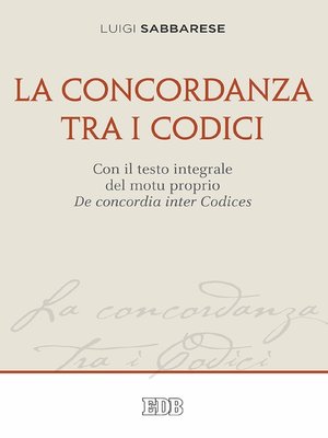 cover image of La concordanza tra i Codici